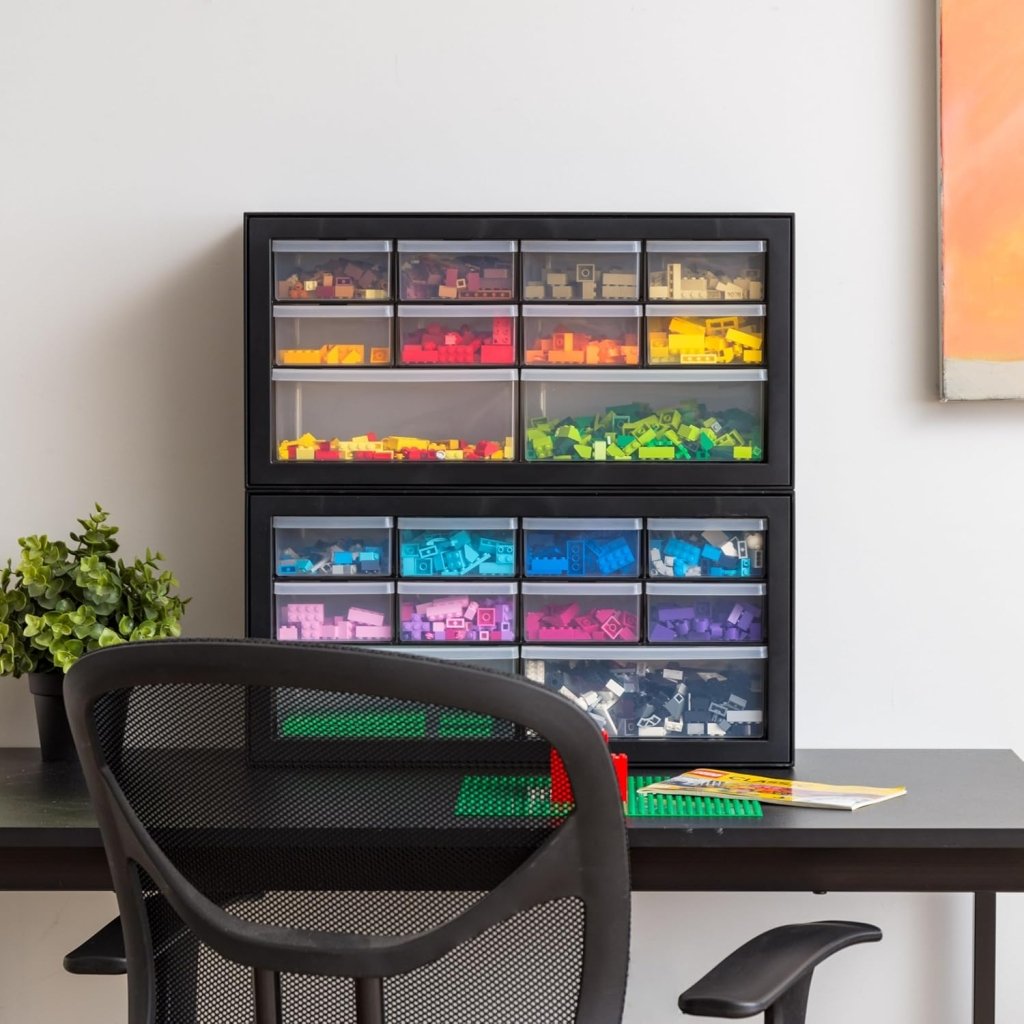 IRIS USA Screw Tool Organizer Small Parts Cabinet Chest, 44 - Drawer Hardware Electronics Nuts Bolts Storage Drawers Organization Toolbox Garage Craft Business Teacher Beads Scrapbook Art Hobby - Black - Wigtrends