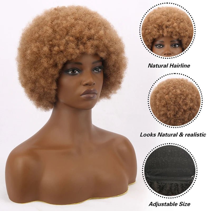 Kinky Curly Synthetic Short Bob Wig - Wigtrends