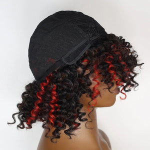 Kinky Curly Wig Synthetic Short Hair Lace Front Wig - Wigtrends