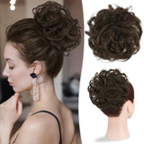 Large Messy Bun Hair Piece 100% Human Hair Layered Wavy Curly Hair Buns Hair Piece wigs - Wigtrends