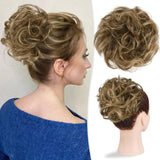 Large Messy Bun Hair Piece 100% Human Hair Layered Wavy Curly Hair Buns Hair Piece wigs - Wigtrends