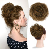 Large Messy Bun Hair Piece 100% Human Hair Layered Wavy Curly Hair Buns Hair Piece wigs - Wigtrends