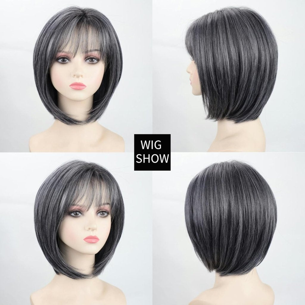 Layered Blonde Bob Wigs for White Women with Bangs Straight Short Hair Wig human hair wigs - Wigtrends