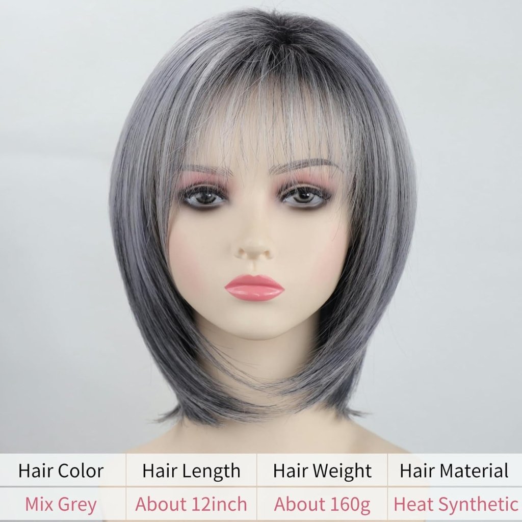 Layered Blonde Bob Wigs for White Women with Bangs Straight Short Hair Wig human hair wigs - Wigtrends