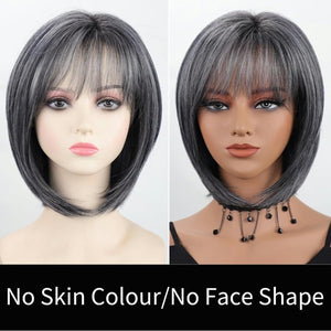 Layered Blonde Bob Wigs for White Women with Bangs Straight Short Hair Wig human hair wigs - Wigtrends