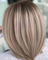 Layered Blonde Bob Wigs for White Women with Bangs Straight Short Hair Wig human hair wigs - Wigtrends