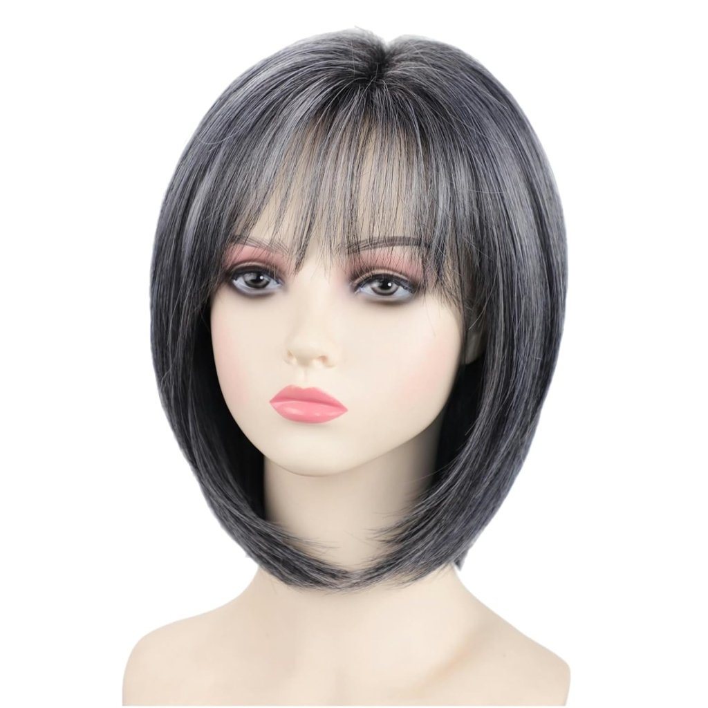 Layered Blonde Bob Wigs for White Women with Bangs Straight Short Hair Wig human hair wigs - Wigtrends