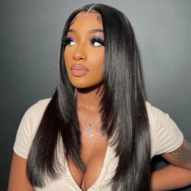 Layered Bone Straight Lace Front Wigs - Wigtrends