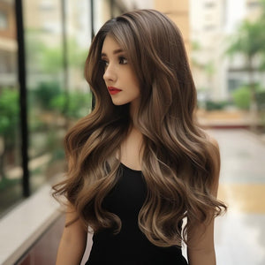 Long Gray Wigs for Women|Ombre Grey wig for Black Women|Synthetic Wigs for Women 23inch - Wigtrends