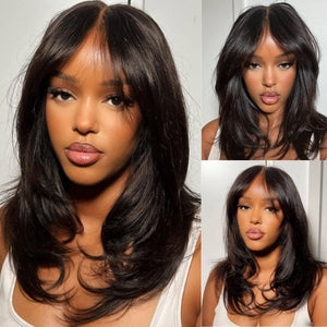 Long Natural Wavy 5x5 HD Lace Closure Wig Human Hair Bob Wigs - Wigtrends