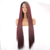 Long Straight Blonde Synthetic Lace Front Wig - Wigtrends