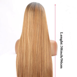 Long Straight Blonde Synthetic Lace Front Wig - Wigtrends