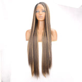 Long Straight Blonde Synthetic Lace Front Wig - Wigtrends