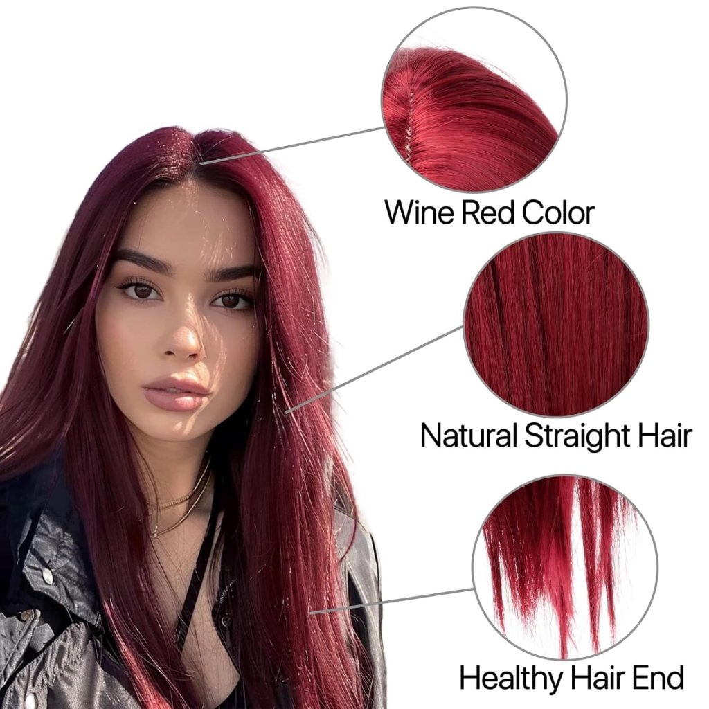 Long Straight Wig Human Hair HD Lace Wig Cosplay Wig for Women - Wigtrends