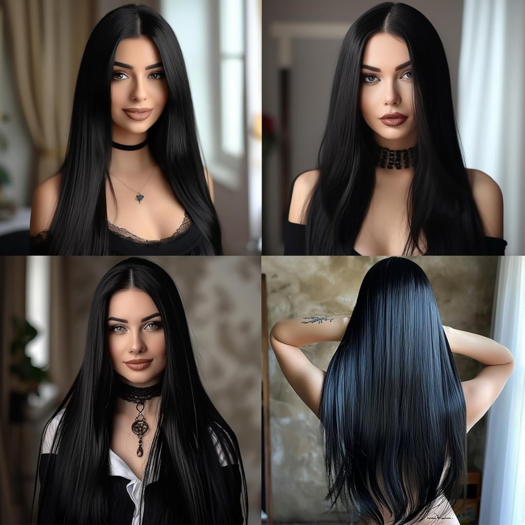 Long Straight Wig Human Hair HD Lace Wig Cosplay Wig for Women - Wigtrends