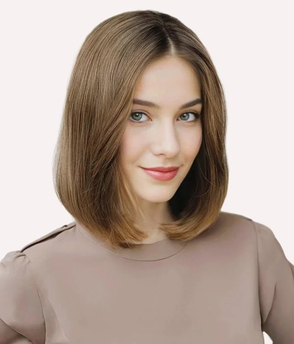 MAPLE MEDIUM BROWN BOB SYNTHETIC LACE FRONT WIG - Wigtrends