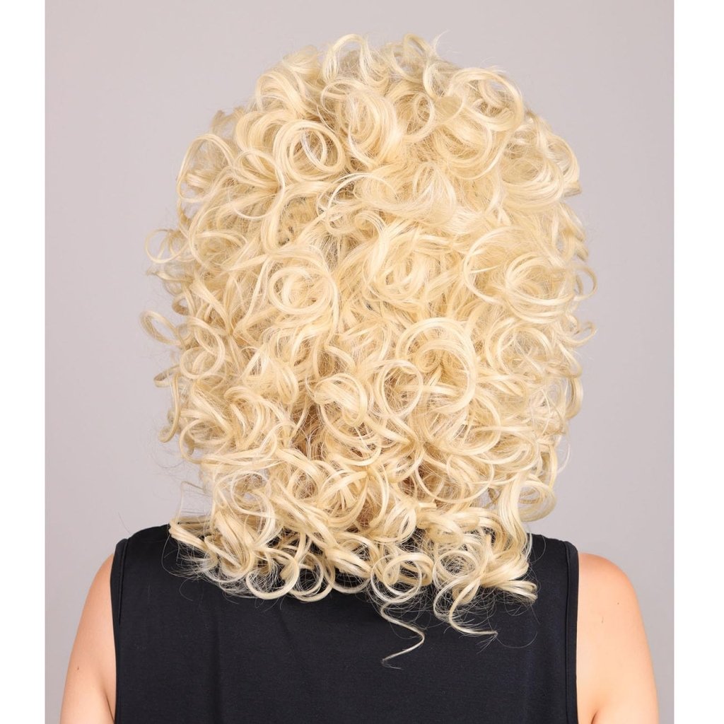 Medium Long Curly Blonde 80S Rocker Wig for Women Human Hair Wig - Wigtrends