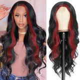 Mid Part Long Body Wave Synthetic Wig - Wigtrends