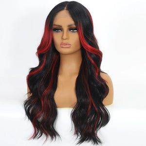 Mid Part Long Body Wave Synthetic Wig - Wigtrends