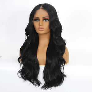 Mid Part Long Body Wave Synthetic Wig - Wigtrends