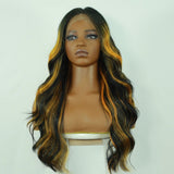 Mid Part Long Body Wave Synthetic Wig - Wigtrends