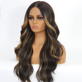 Mid Part Long Body Wave Synthetic Wig - Wigtrends