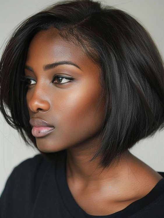 Natural Black Layered Cut Bob Lace Closure Wig - Wigtrends