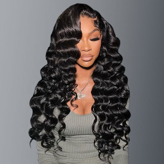 Natural Black Wave Human Hair HD Lace Front Wigs - Wigtrends