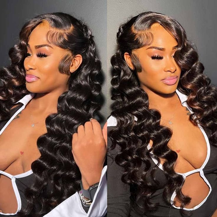 Natural Black Wave Human Hair HD Lace Front Wigs - Wigtrends