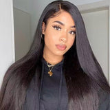 Natural Hairline Long Straight Hair Black Wigs 13x4 HD Lace Human Hair Wigs - Wigtrends