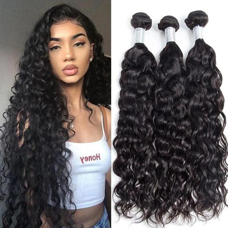 Natural Looking Water Wave Long Wigs 3 Bundles Human Hair - Wigtrends