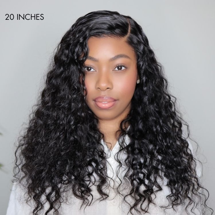 Natural Water Wave Glueless 7x6 Closure HD Lace Curly 100% Human Hair Wigs - Wigtrends