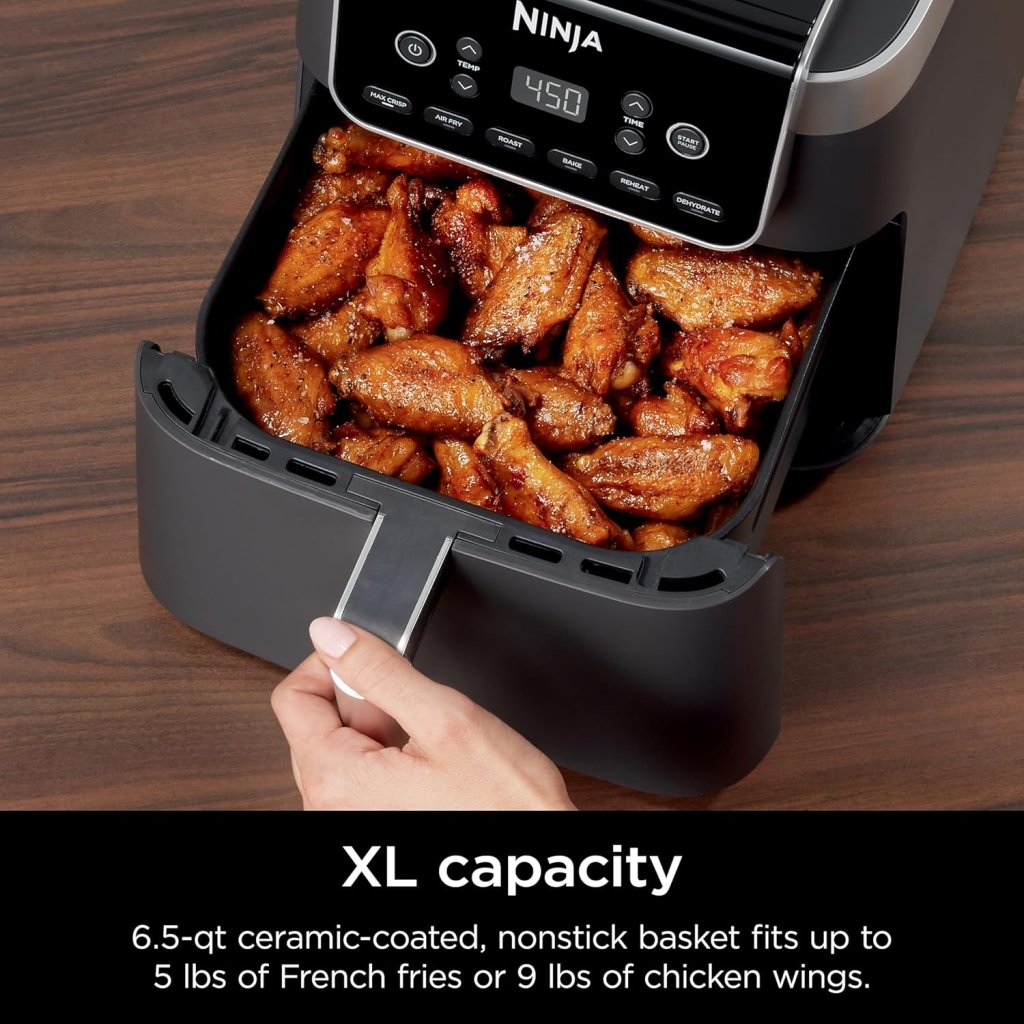 Ninja Air Fryer Pro XL 6 - in - 1 with 6.5 QT Capacity, Max Crisp, Air Fry, Air Roast, Bake, Reheat, Dehydrate, Max Crisp Technology with 450F, Nonstick Basket & Crisper Plate - Wigtrends