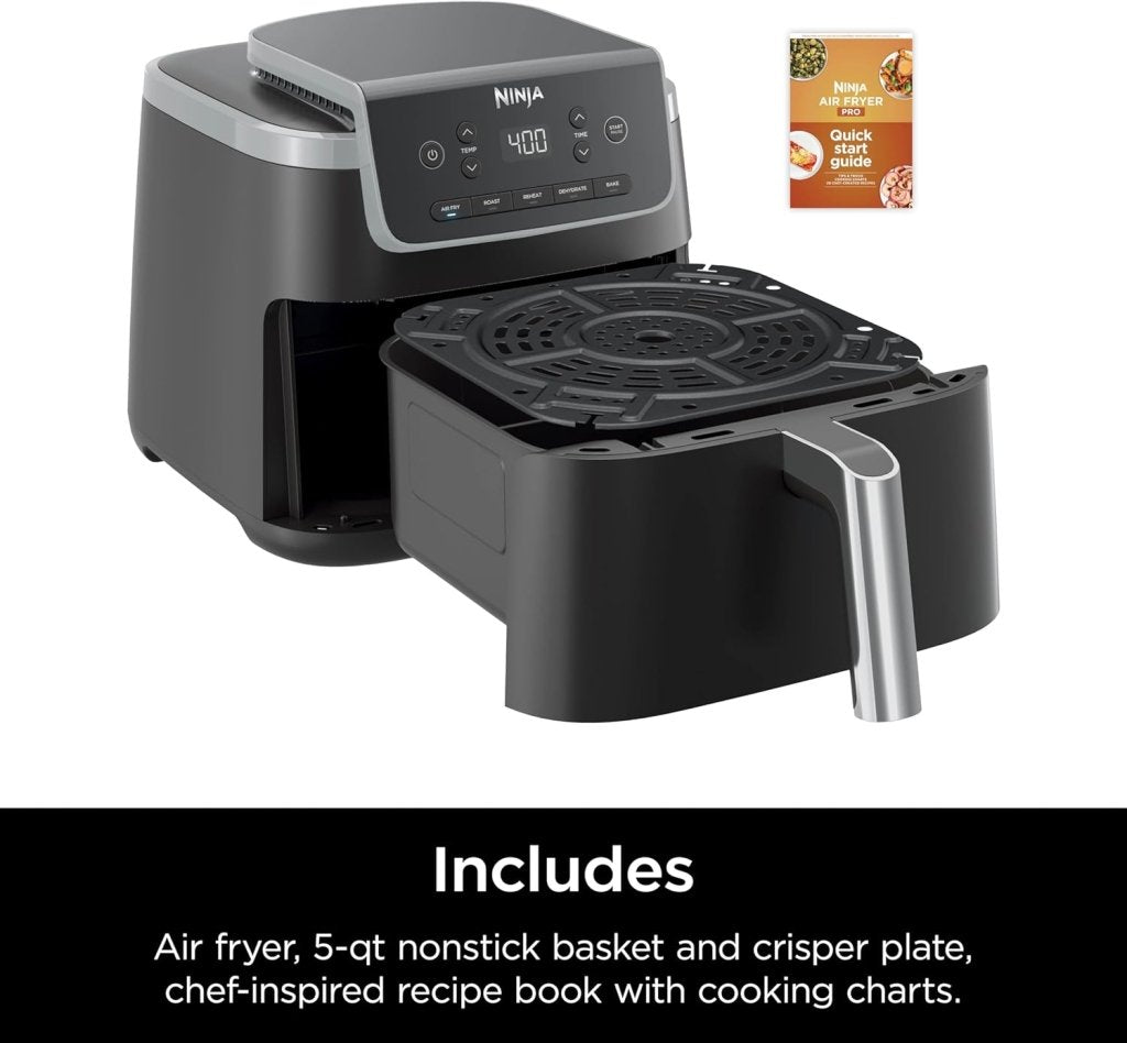 Ninja Air Fryer Pro XL 6 - in - 1 with 6.5 QT Capacity, Max Crisp, Air Fry, Air Roast, Bake, Reheat, Dehydrate, Max Crisp Technology with 450F, Nonstick Basket & Crisper Plate - Wigtrends