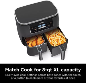 Ninja Foodi 6 - in - 1 FlexBasket Air Fryer with 7 - QT MegaZone & Basket Divider for Large Proteins & Full Meals, Smart Finish Cook 2 Foods 2 Ways, Family Sized Capacity, Air Fry, Roast & More - Wigtrends
