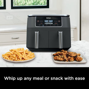 Ninja Foodi 6 - in - 1 FlexBasket Air Fryer with 7 - QT MegaZone & Basket Divider for Large Proteins & Full Meals, Smart Finish Cook 2 Foods 2 Ways, Family Sized Capacity, Air Fry, Roast & More - Wigtrends