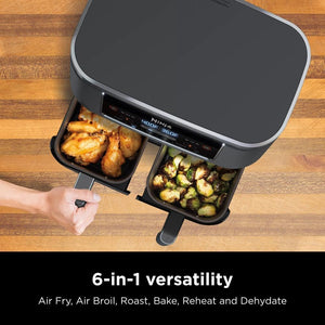 Ninja Foodi 6 - in - 1 FlexBasket Air Fryer with 7 - QT MegaZone & Basket Divider for Large Proteins & Full Meals, Smart Finish Cook 2 Foods 2 Ways, Family Sized Capacity, Air Fry, Roast & More - Wigtrends