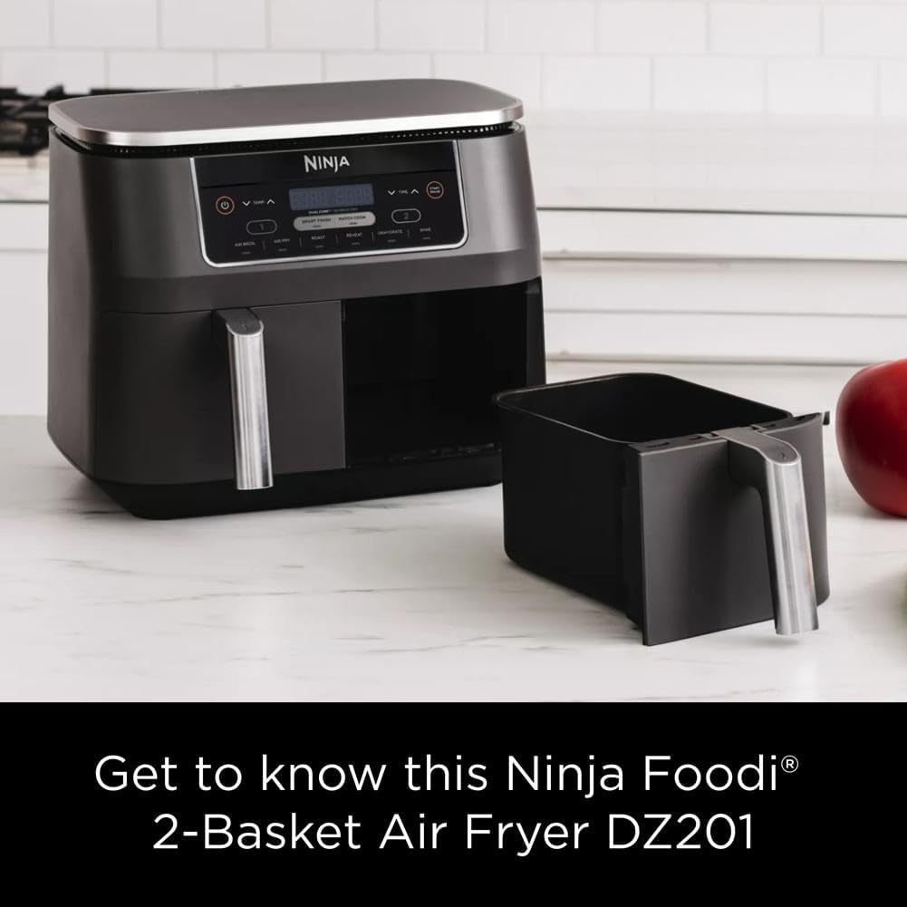 Ninja Foodi 6 - in - 1 FlexBasket Air Fryer with 7 - QT MegaZone & Basket Divider for Large Proteins & Full Meals, Smart Finish Cook 2 Foods 2 Ways, Family Sized Capacity, Air Fry, Roast & More - Wigtrends