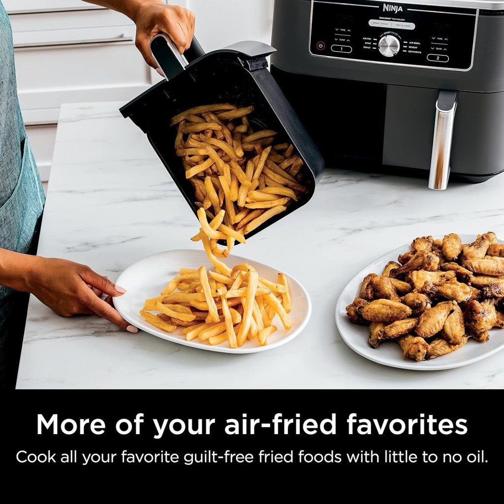 Ninja Foodi 6 - in - 1 FlexBasket Air Fryer with 7 - QT MegaZone & Basket Divider for Large Proteins & Full Meals, Smart Finish Cook 2 Foods 2 Ways, Family Sized Capacity, Air Fry, Roast & More - Wigtrends