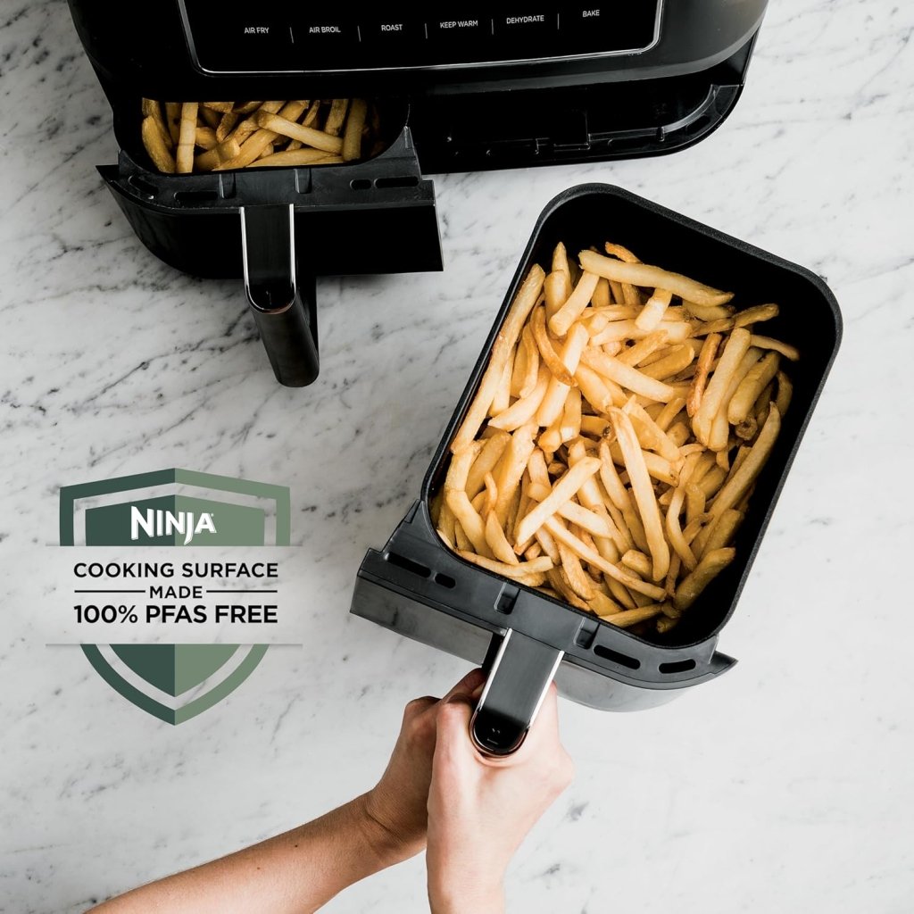 Ninja Foodi 6 - in - 1 FlexBasket Air Fryer with 7 - QT MegaZone & Basket Divider for Large Proteins & Full Meals, Smart Finish Cook 2 Foods 2 Ways, Family Sized Capacity, Air Fry, Roast & More - Wigtrends