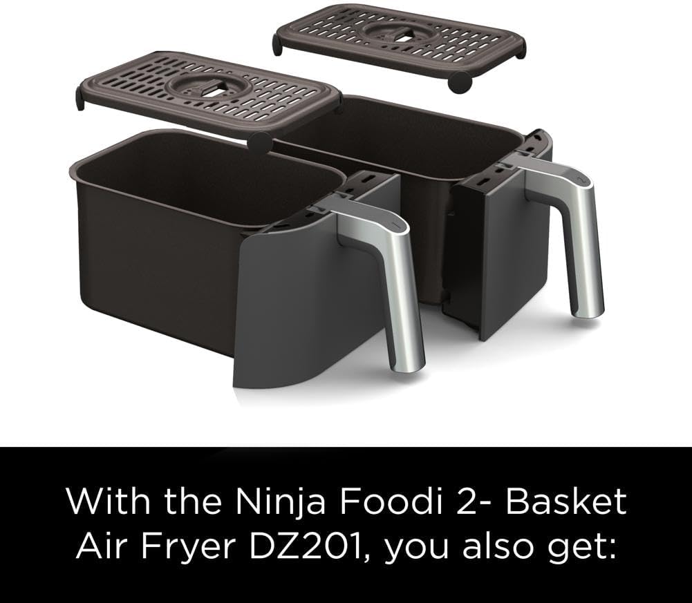 Ninja Foodi 6 - in - 1 FlexBasket Air Fryer with 7 - QT MegaZone & Basket Divider for Large Proteins & Full Meals, Smart Finish Cook 2 Foods 2 Ways, Family Sized Capacity, Air Fry, Roast & More - Wigtrends