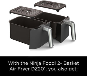 Ninja Foodi 6 - in - 1 FlexBasket Air Fryer with 7 - QT MegaZone & Basket Divider for Large Proteins & Full Meals, Smart Finish Cook 2 Foods 2 Ways, Family Sized Capacity, Air Fry, Roast & More - Wigtrends