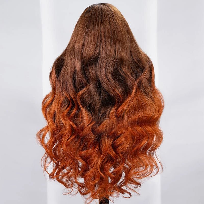 Ombre Brown Body Wave Human Hair Wig - Wigtrends