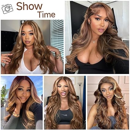 Ombre Lace Front Wig Human Hair 13x4 4/27 Highlight Lace Front Wig Human Hair Honey Blonde Wig - Wigtrends