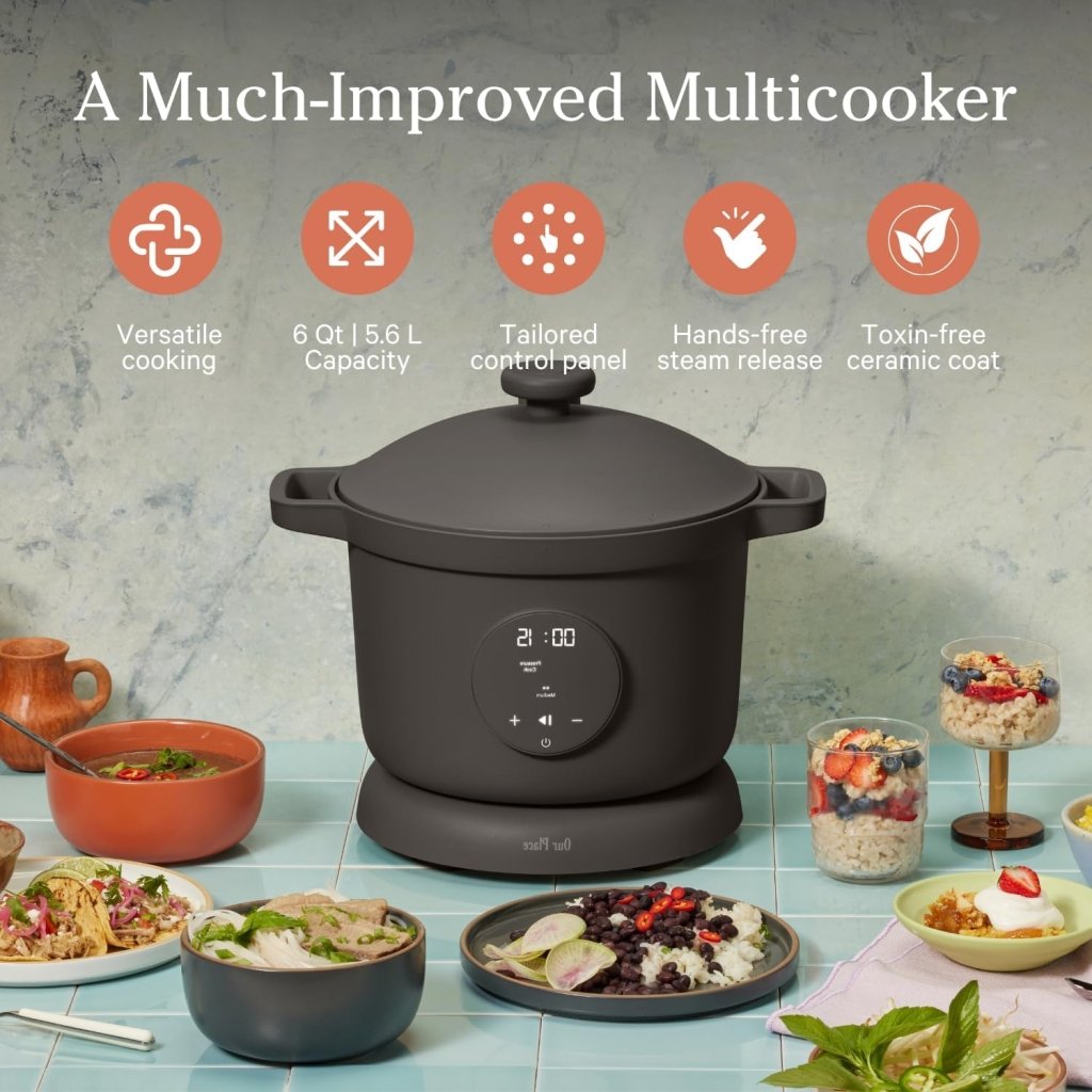 Our Place Dream Cooker | 6 - quart Multicooker | 4 Versatile Modes | Pressure Cook, Slow Cook, Sear & Saute, Keep Warm | Hands - Free Steam Release | Tailored Control Panel | Steam - Wigtrends