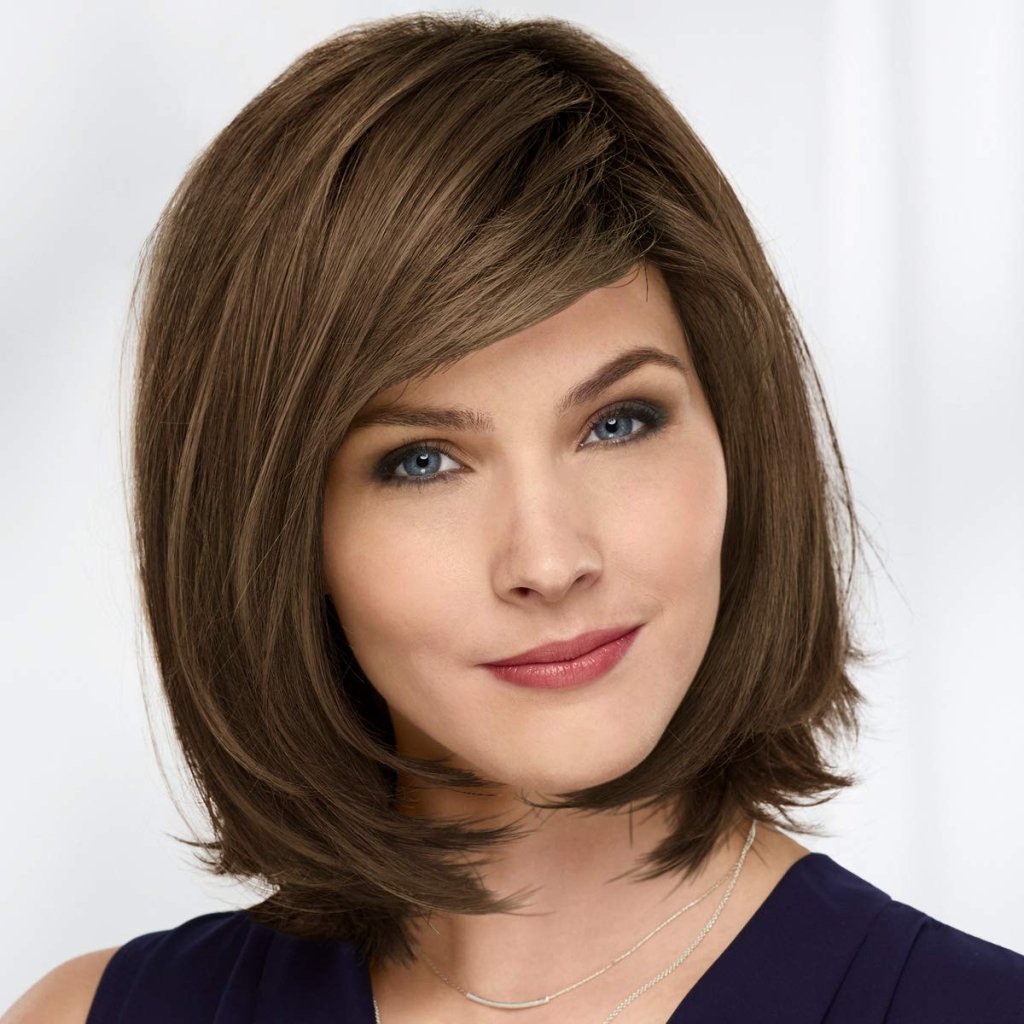 Paula Young Shannon Versafiber Wig Mid - Length, Straight Bob Wig In Heat - Resistant, Curlable Fiber/Multi - tonal Shades of Blonde, Grey, Brown, and Red - Wigtrends