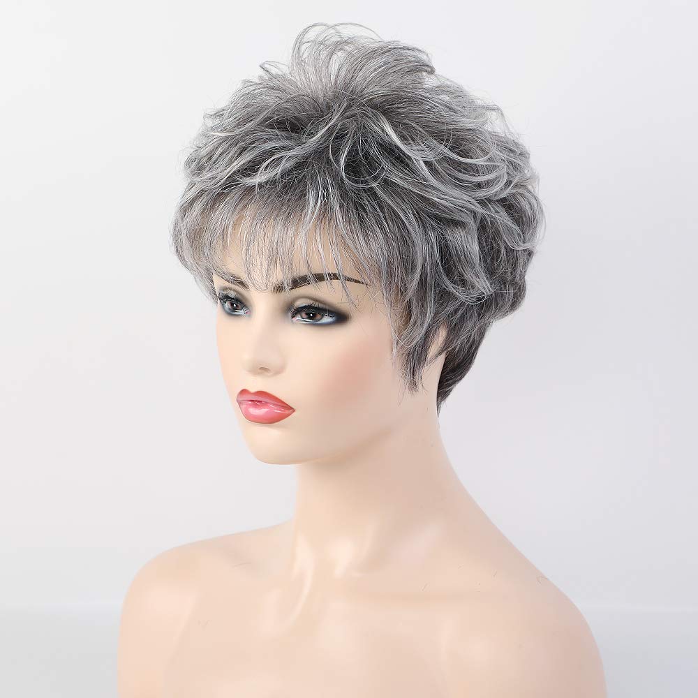 Pixie Cut Human Hair Wigs for Women Pretty Short Gray Wigs for Women Natural Realistic - Wigtrends