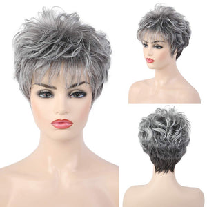 Pixie Cut Human Hair Wigs for Women Pretty Short Gray Wigs for Women Natural Realistic - Wigtrends