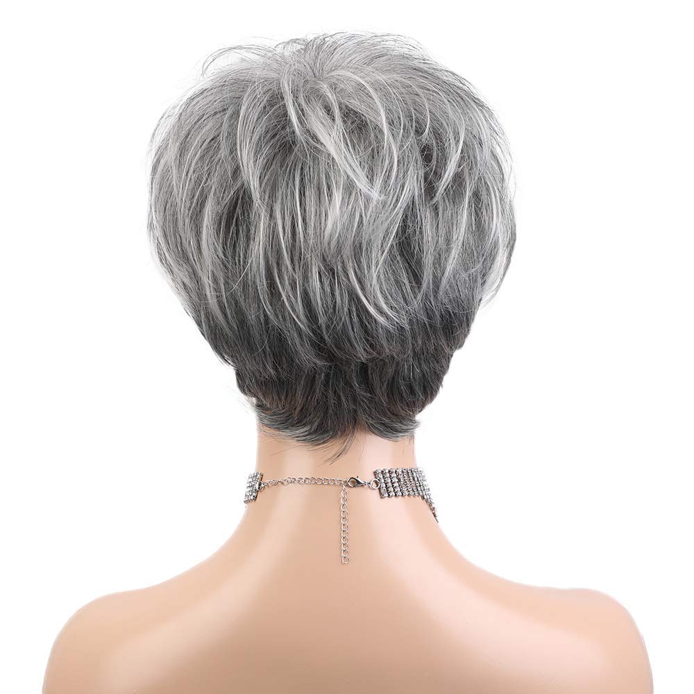 Pixie Cut Human Hair Wigs for Women Pretty Short Gray Wigs for Women Natural Realistic - Wigtrends