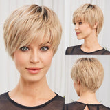 Pixie Cut Human Hair Wigs for Women Pretty Short Gray Wigs for Women Natural Realistic - Wigtrends